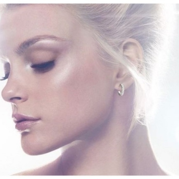 Swarovski BETH Gold Crystals Small Hoop Earrings - Picture 2 of 4